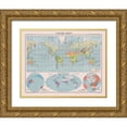 thumbnail image 1 of Schrader 24x20 Gold Ornate Wood Framed with Double Matting Museum Art Print Titled - Physical Planisphere - Schrader 1908, 1 of 4