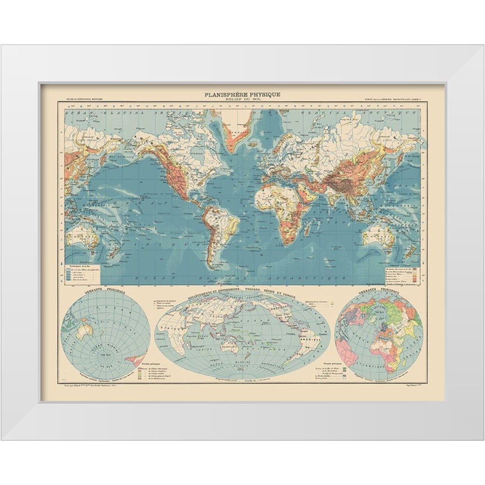 Planisphere Print Schrader 32x26 White Modern Wood Framed Museum Art Print Titled ...
