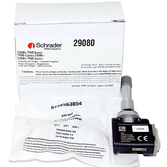 Schrader Automotive 29080 TPMS Sensor Clamp-In 315MHz - fits Kia, Hyundia, Jeep