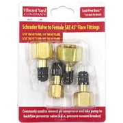 Schrader Valve to SAE 45-degree Flare Fittings | Adapter to Winterize Backflow Preventer and Pressure Vacuum Breaker PVB for Sprinkler System by Blowout Method Using Air Compressor, Lead-Free Brass