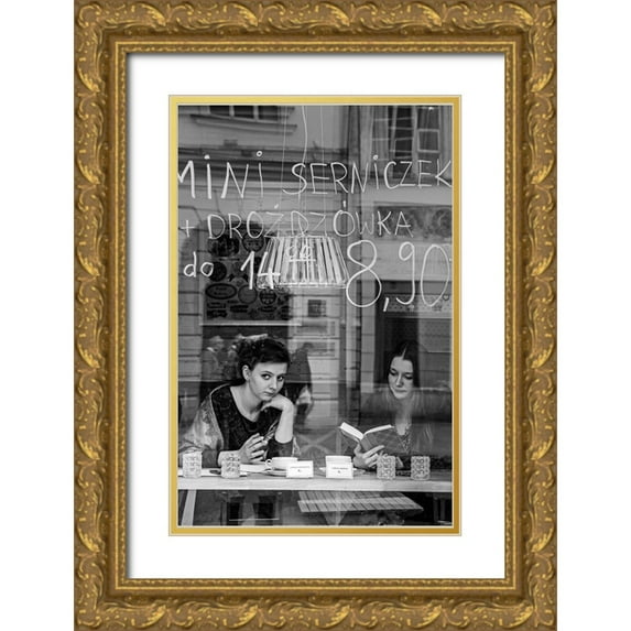 Schram, Olivier 11x14 Gold Ornate Wood Framed with Double Matting Museum Art Print Titled - Afternoon Break In Warsaw