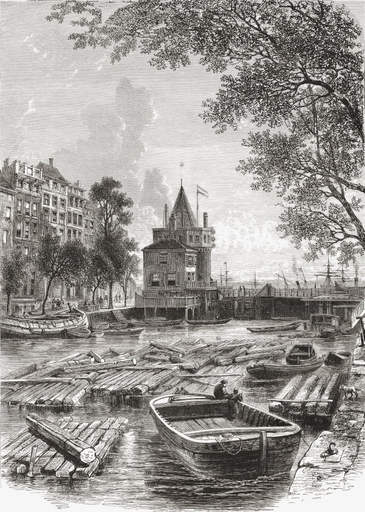 The Schreierstoren Or The Tower Of Tears Amsterdam The Netherlands In The 19Th Century From Pictures From Holland By Richard Lovett Published 1887 Canvas Art - Ken Welsh Design Pics (13 x 18)