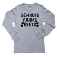 thumbnail image 1 of Schrute Farms Beets - Dwight Humor from The Office Girl's Long Sleeve Grey T-Shirt, 1 of 2