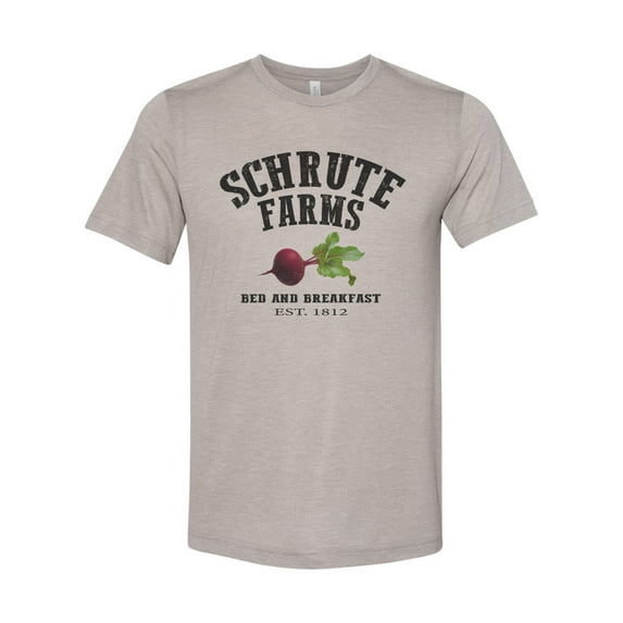 "Schrute Farms Shirt, The Office Shirt, Unisex Fit, Dwight Schrute Shirt, Gift For Him, Funny Shirts, Gift For Her, Schrute Farms, Beets, Heather Stone, XL"