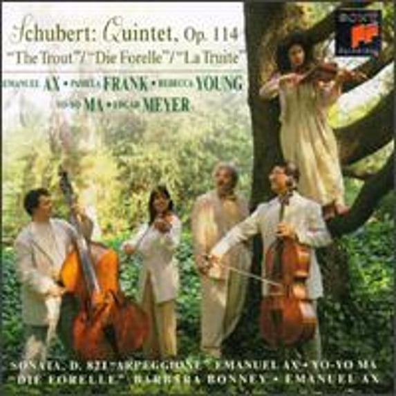 Pre-Owned Schubert: Quintet, Op. 114 "The Trout" (CD 0074646196427) by Barbara Bonney (soprano), Edgar Meyer (double bass), Emanuel Ax (piano), Pamela Frank (violin), Rebecca Young (viola);...