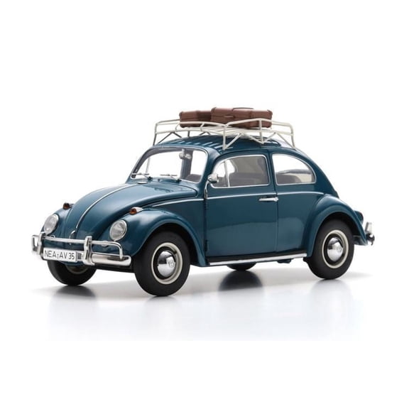 Schuco 1963 Volkswagen Beetle w/ Roof Rack Blue Teal 1:18