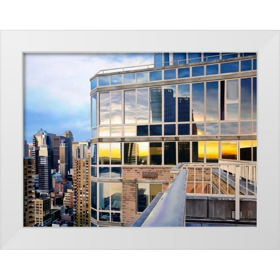 Schuh, Michael 14x11 White Modern Wood Framed Museum Art Print Titled - NYC Penthouse Reflections