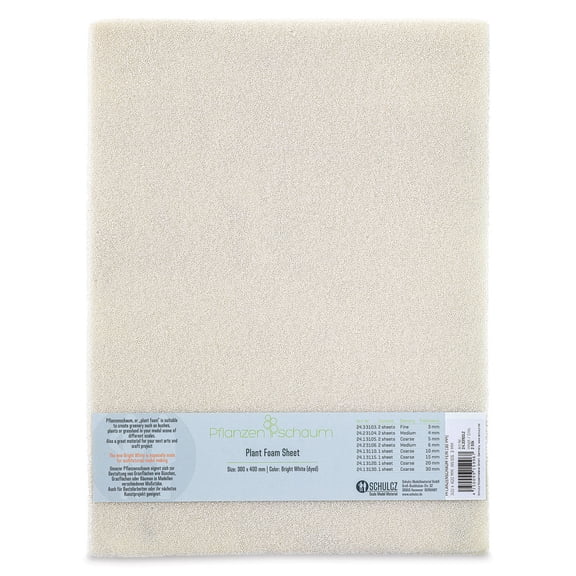 Schulcz Scale Model Plant Foam - White, Pkg of 2, Fine, 3 mm, 11-3/4" x 15-3/4"