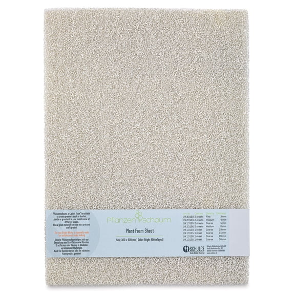 Schulcz Scale Model Plant Foam - White, Single, Coarse, 10 mm, 11-3/4" x 15-3/4"