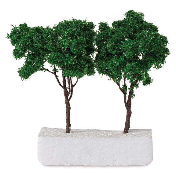 Schulcz Scale Model Trees - Leafy Tree, Metal Trunk, 80 mm, Pkg of 2