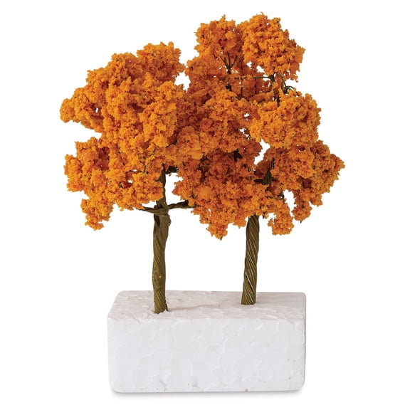 Schulcz Scale Model Trees - Leafy Tree, Metal Trunk, 80 mm, Pkg of 2