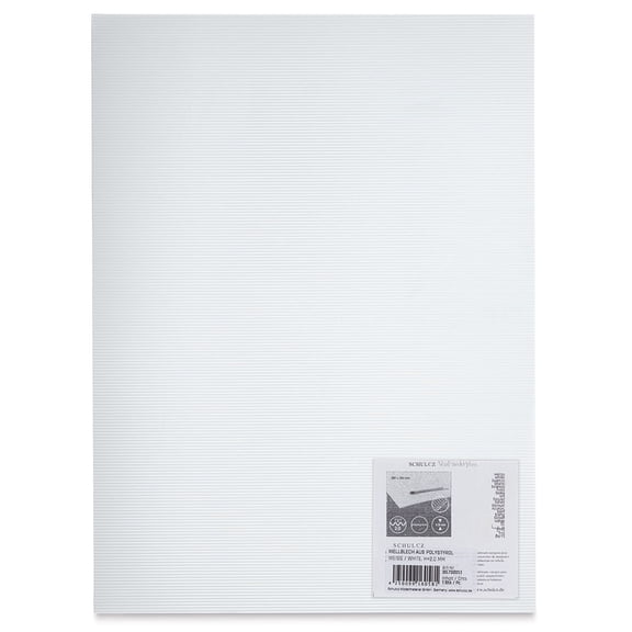 Schulcz Structured Plastic Sheet - Polystyrene, White, 2 mm, 7-5/8" x 11-3/4"