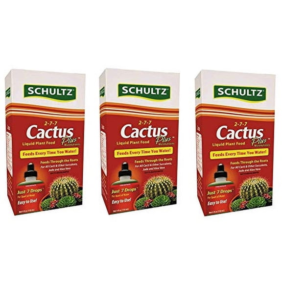 Schultz Cactus Plus 2-7-7 Liquid Plant Food, 4-Ounce, 3 Pack
