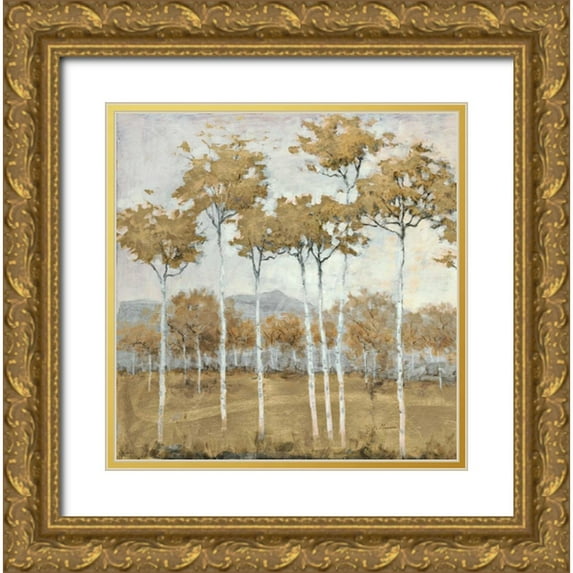 Schultz McGannon 20x20 Gold Ornate Wood Framed with Double Matting Museum Art Print Titled - Autumns Gold 1