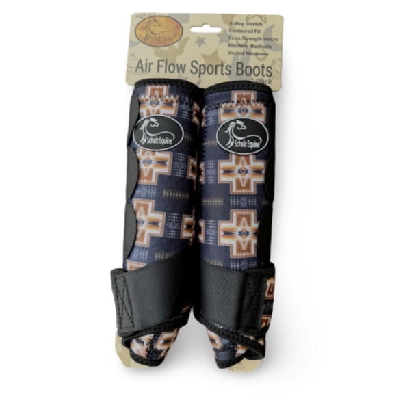 Schulz Equine Black Round Up 2 Pack Splint Boots MEDIUM
