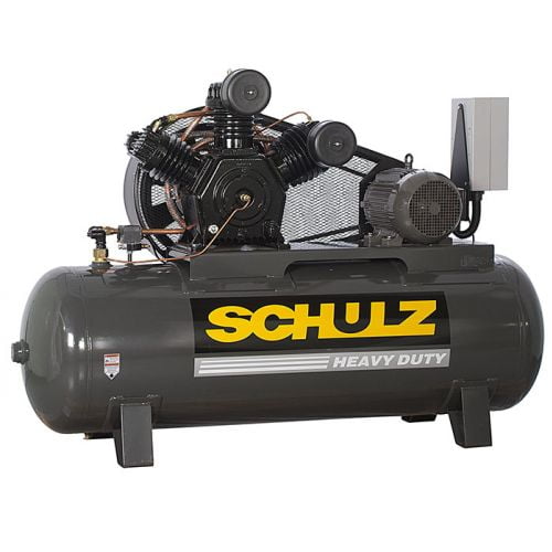 Schulz v-series 10-hp 120-gallon two-stage 230/460 volts only 3 phase 40 cfm 10120hw40x-3