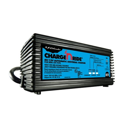 Schumacher Electric Charge ‘n Ride 3A Battery Charger and Maintainer for Ride-On Toys, For 6V/12V Batteries, Works on MotionTrendz, Peg Perego, and Power Wheels, CR1