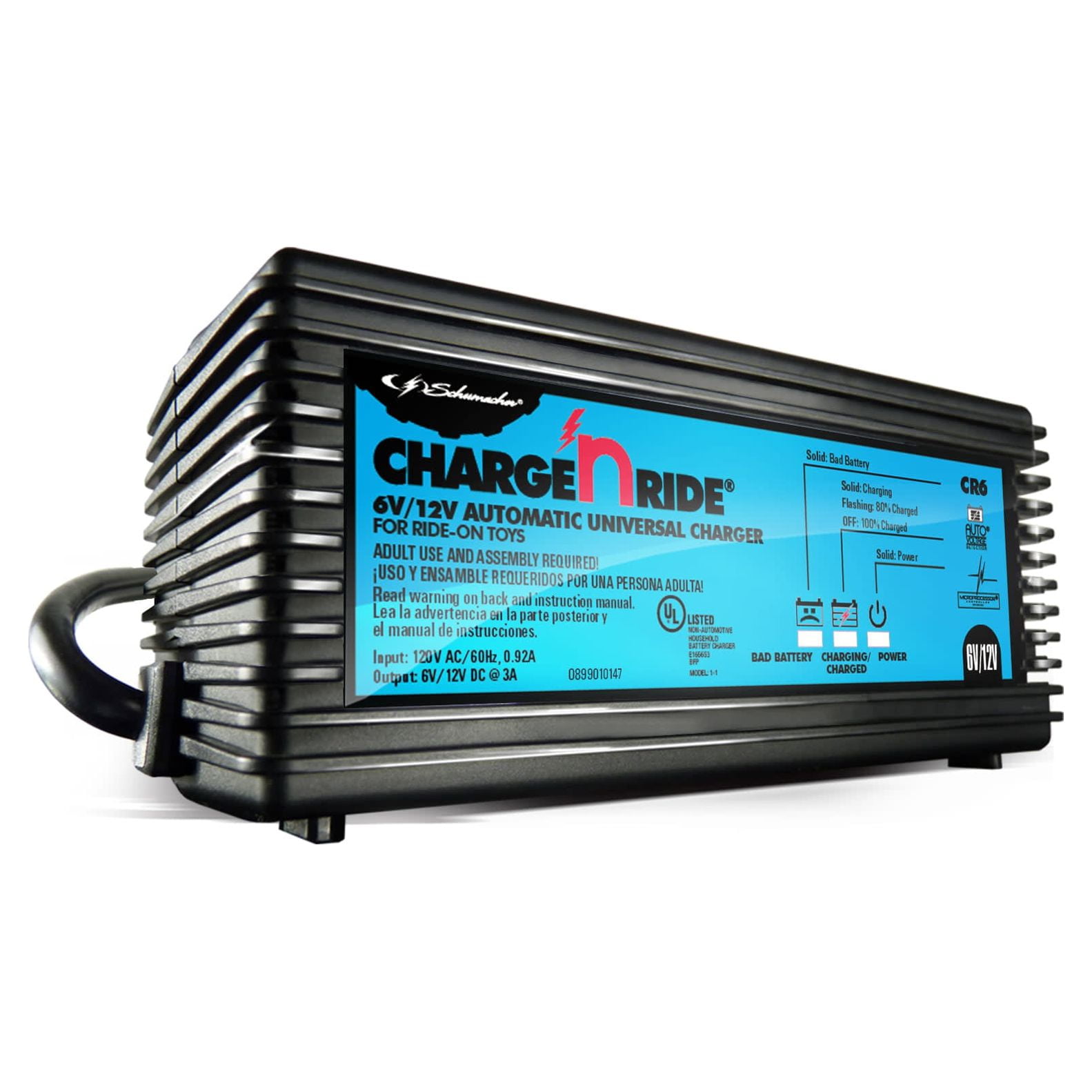 Schumacher Charge ‘n Ride 3Amp 6Volt/12Volt Universal Battery