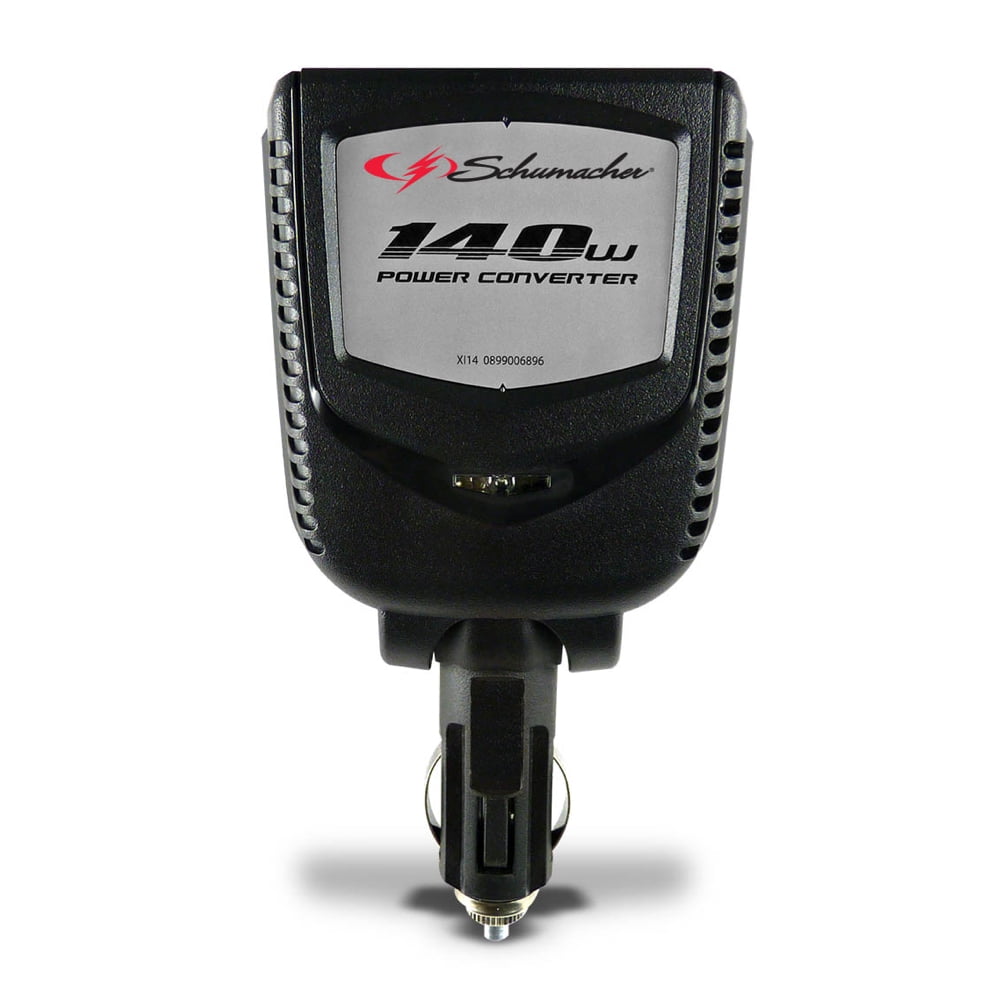 Schumacher DC to AC Power Inverter for Cars- 140W, 280 Peak Watt, AC/USB
