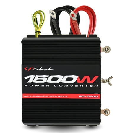 Schumacher Electric 1500 Continuous Watt, 3000 Peak Watt Car Battery Power Inverter/Converter, DC to AC Power with?USB?Port, PC-1500
