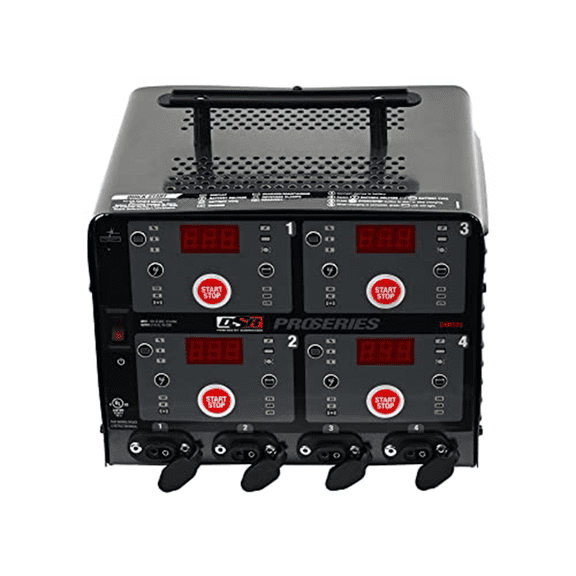 Schumacher Electric DSR Pro Heavy-Duty 4-Bank Automatic 10A Car Battery Charger and Maintainer, For 6V/12V Automotive and Marine Batteries, DSR125