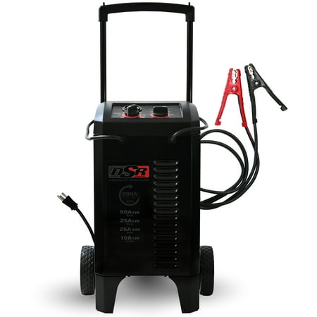 Schumacher Electric DSR Pro Heavy-Duty Wheeled Manual 10A Car Battery Charger & 200A Engine Starter 12V/24V Automotive & Marine Batteries, DSR140