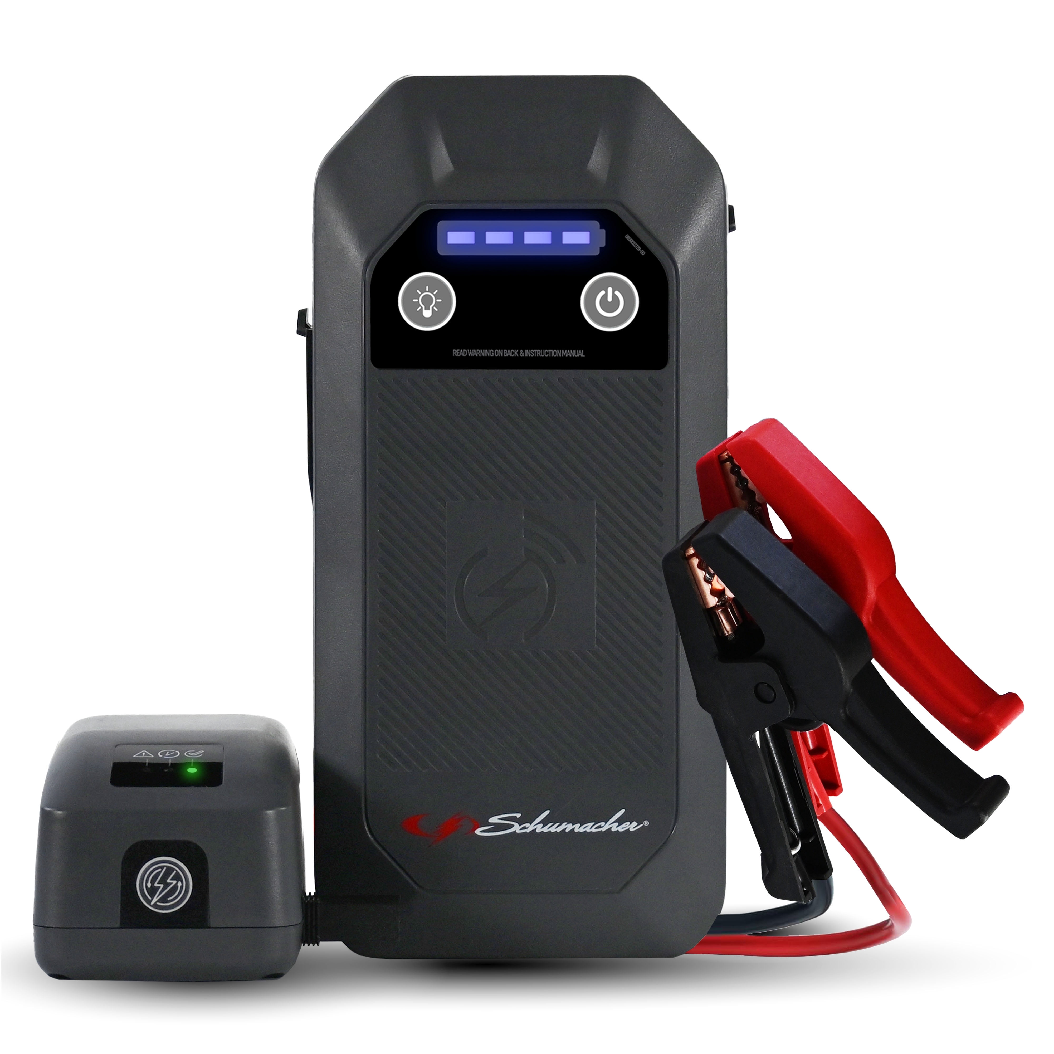 Schumacher Electric Lithium Jump Starter and Portable Power Pack SL1674, 4-in-1, 1500A, 12V, 10 Watt Wireless and 3A USB charging- works on cars, trucks, motorcycles, marine batteries, SUVs, and more