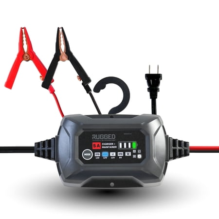 Schumacher Electric RUGGED 5A Car Battery Charger & Maintainer, 3-in-1, 6V/12V, SC1682