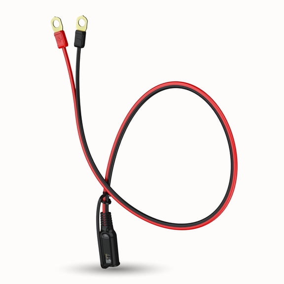 Schumacher Electric RUGGED M8 Eyelet to Quick-Connect Cable, Ring Leads, 16 AWG, Fits 8mm 5/16 in. Battery Posts, For RUGGED Battery Chargers, SA950