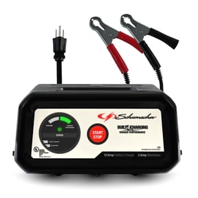 Schumacher Electric 10A Car Battery Charger and Maintainer, 2-in-1 Solution, 12V Sport, Auto, and Marine Batteries, SC1282