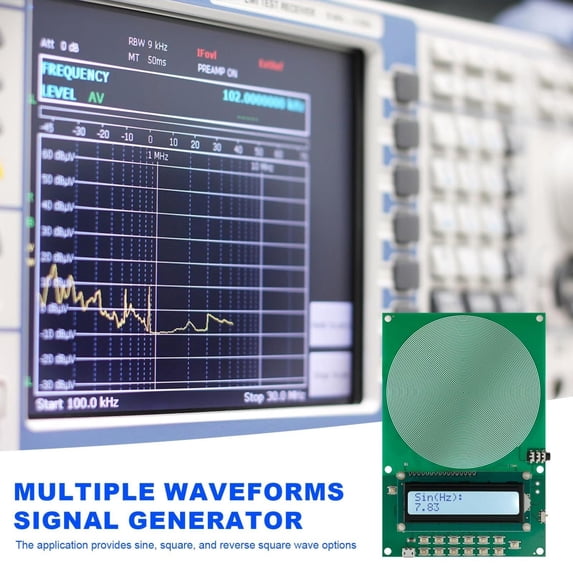 Schumann Wave Resonance Generator with Shell - 0.01Hz to 30000Hz Adjustable Low Frequency Pulse Audio Resonator, Pure Sine Wave Signal with 5+ Waveforms, Stable Performance & Friendly, 3.94*5.91in, B