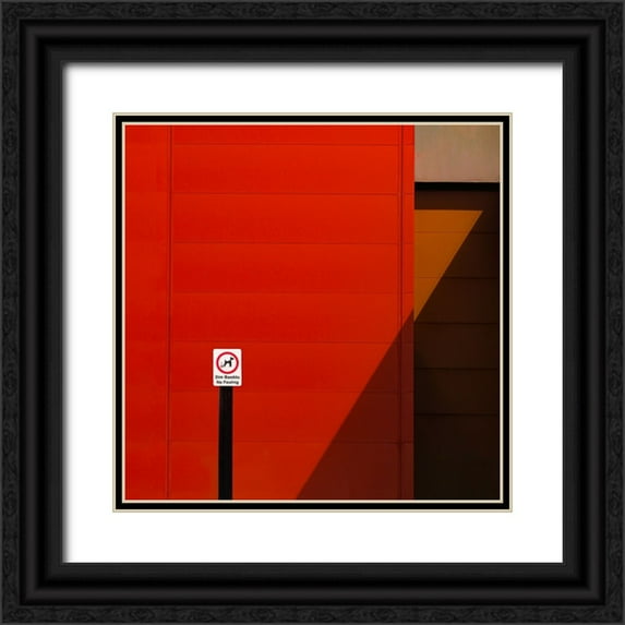 Schuster, Inge 12x12 Black Ornate Wood Framed with Double Matting Museum Art Print Titled - Urban Abstract