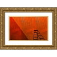 thumbnail image 1 of Schuster, Inge 14x10 Gold Ornate Wood Framed with Double Matting Museum Art Print Titled - A Ladder And Its Shadow, 1 of 4