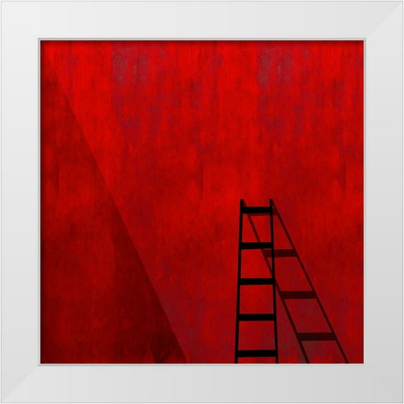 Schuster, Inge 20x20 White Modern Wood Framed Museum Art Print Titled - The Red Wall