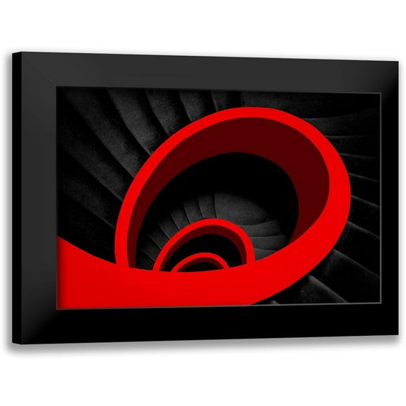 Schuster, Inge 24x17 Black Modern Framed Museum Art Print Titled - A Red Spiral
