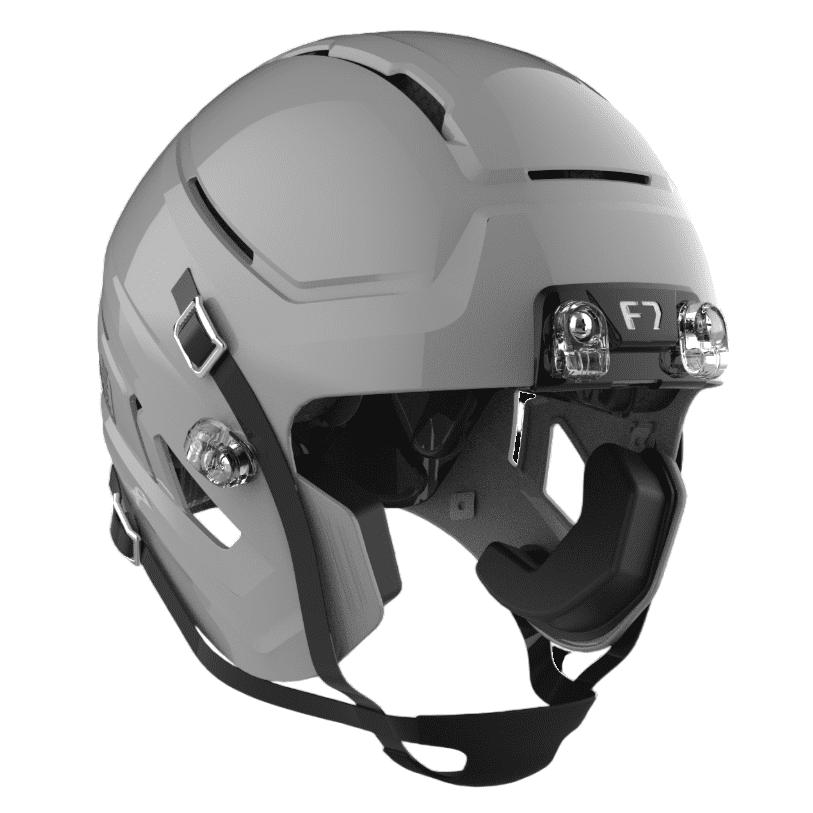 f7 helmet grey Schutt Sports Air Youth Elite Utilizes the Helmet Stabilization System (HSS) jaw pads for added comfort and protection Schutt F7 PRO Helmet -