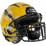 Schutt F7 VTD Adult Football Helmet with Carbon Steel Mask (Gold, L, Black ROPO-NB)