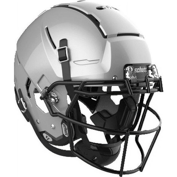 Schutt F7 VTD Adult Football Helmet with Carbon Steel Mask (Metallic Silver, L, Black ROPO-NB)