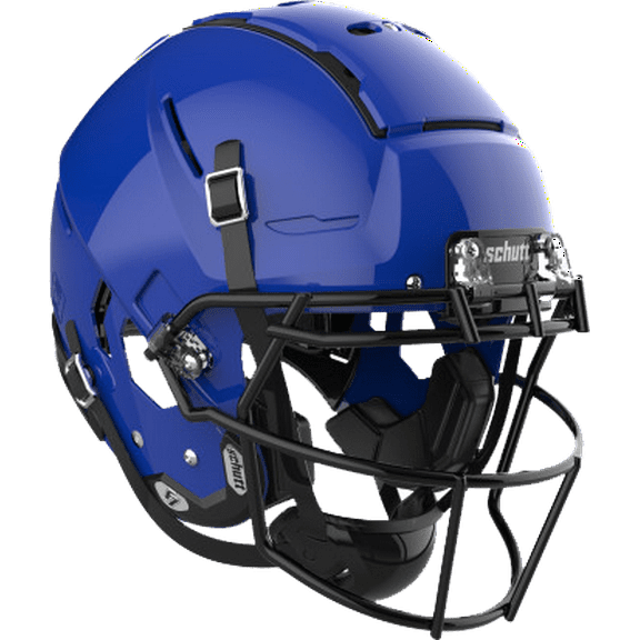 Schutt F7 VTD Adult Football Helmet with Carbon Steel Mask (True Royal Blue, L, Black ROPO-NB)