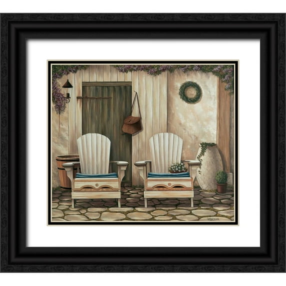 Schutte, Michel 13x12 Black Ornate Wood Framed with Double Matting Museum Art Print Titled - Chairs