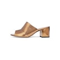thumbnail image 1 of Schutz Aylane Bronze Metallic Mule Leather Block Heel Slip On Open Toe Sandals (6), 1 of 4