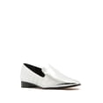 thumbnail image 1 of Schutz Flor Crocodile Embossed Metallic Silver Loafer Prata, 1 of 5