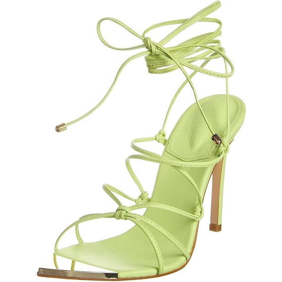 Schutz Hana Green Fresh Strappy Tie Up Open Toe Stiletto High Heel Sandals (Green Fresh, 5.5)