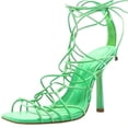 thumbnail image 1 of Schutz Heyde Green Square Open Toe Multi-Strap Lace Up Stiletto High Heel Sandal (Deep Mint, 5.5), 1 of 3