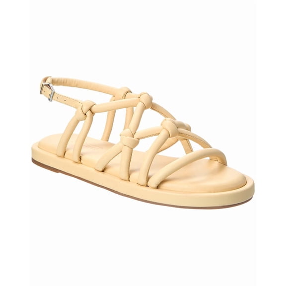 Schutz Janet Leather Flatform Sandal, 6.5, Tan