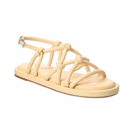 Schutz Janet Leather Flatform Sandal, 9.5, Tan