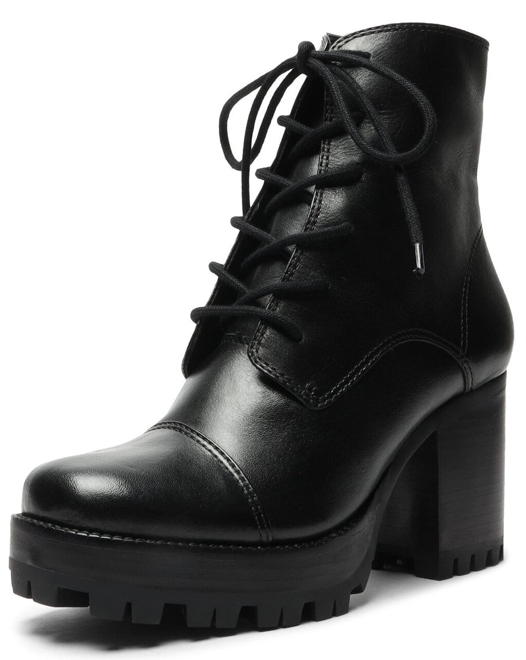soleflex black leather lace up boots