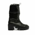 thumbnail image 1 of Schutz Joseane Up Black Rounded Toe Chunky Lug Sole Low Calf Block Heel Boots (Black, 10), 1 of 4