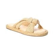 Schutz Kali Leather Flat Sandal, 8.5, White