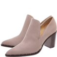 thumbnail image 1 of Schutz Krosbie Neutral Nude Suede High Block Pointed Fomo Toe Cut Out Booties (Neutral, 6), 1 of 1